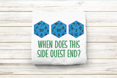 D20 Side Quest 2022 Embroidery Embroidery/Applique DESIGNS Designed by Geeks 