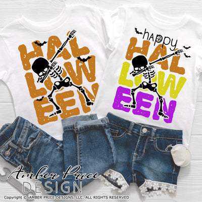 Dabbing Skeleton SVG | Kid's Happy Halloween SVG PNG DXF SVG Amber Price Design 