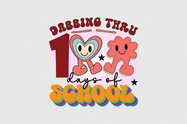Dabbing Thru 100 Days of School Sublimation SVGArt 