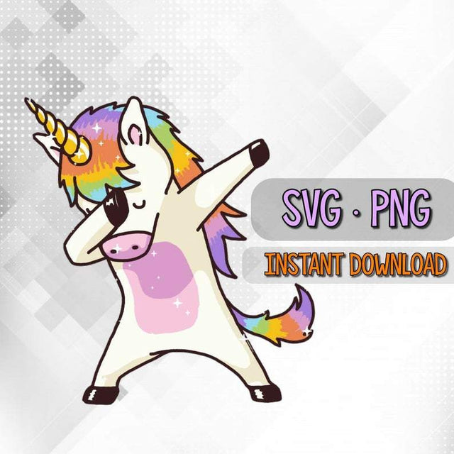 Dabbing Unicorn SVG, Cut File, SVG, PNG, Cricut, Silhouette, Cutfile, Instant Download SVG UniqueChalk 