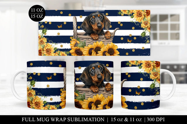 Dachshund 11 & 15oz Mug Press Sublimation Design PNG File Sublimation BijouBay 