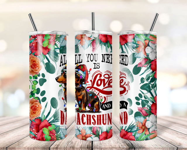 Dachshund Dog Mom Quote Tumbler Design Floral Sublimation Designs Downloads ,Skinny 20oz Wrap Sublimation TrendingDesign 