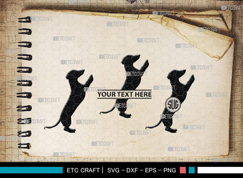 Dachshund Dog Monogram, Dachshund Dog Silhouette, Dachshund Dog SVG, Dachshund Svg, Dog Svg, SB00249 SVG ETC Craft 