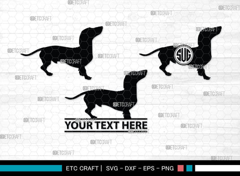 Dachshund Dog Monogram, Dachshund Dog Silhouette, Dachshund Dog SVG, Dachshund Svg, Dog Svg, SB00249 SVG ETC Craft 