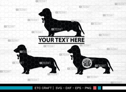 Dachshund Dog Monogram, Dachshund Dog Silhouette, Dachshund Dog SVG, Dachshund Svg, Dog Svg, SB00249 SVG ETC Craft 