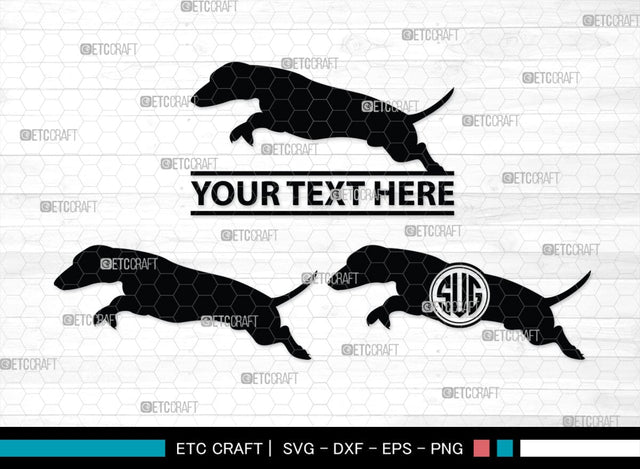 Dachshund Dog Monogram, Dachshund Dog Silhouette, Dachshund Dog SVG, Dachshund Svg, Dog Svg, SB00249 SVG ETC Craft 