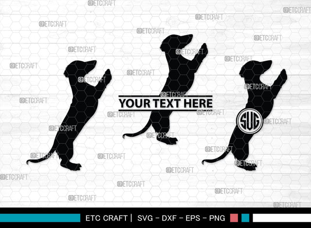 Dachshund Dog Monogram, Dachshund Dog Silhouette, Dachshund Dog SVG, Dachshund Svg, Dog Svg, SB00249 SVG ETC Craft 