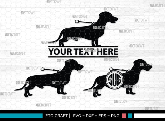 Dachshund Dog Monogram, Dachshund Dog Silhouette, Dachshund Dog SVG, Dachshund Svg, Dog Svg, SB00249 SVG ETC Craft 