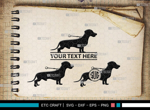 Dachshund Dog Monogram, Dachshund Dog Silhouette, Dachshund Dog SVG, Dachshund Svg, Dog Svg, SB00249 SVG ETC Craft 
