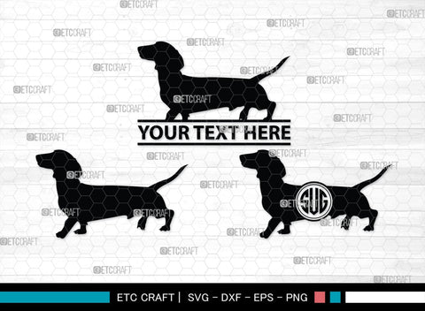 Dachshund Dog Monogram, Dachshund Dog Silhouette, Dachshund Dog SVG, Dachshund Svg, Dog Svg, SB00249 SVG ETC Craft 