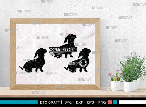 Dachshund Dog Monogram, Dachshund Dog Silhouette, Dachshund Dog SVG, Dachshund Svg, Dog Svg, SB00249 SVG ETC Craft 
