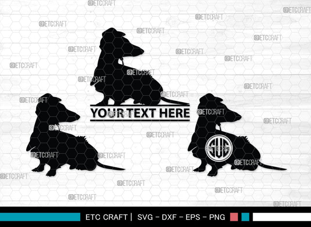 Dachshund Dog Monogram, Dachshund Dog Silhouette, Dachshund Dog SVG, Dachshund Svg, Dog Svg, SB00249 SVG ETC Craft 