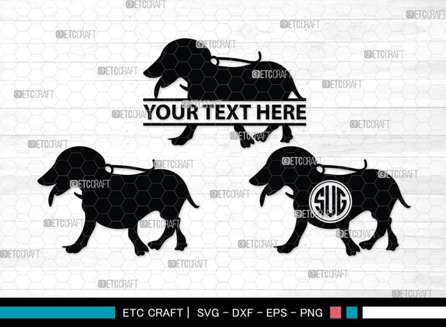 Dachshund Dog Monogram, Dachshund Dog Silhouette, Dachshund Dog SVG, Dachshund Svg, Dog Svg, SB00249 SVG ETC Craft 