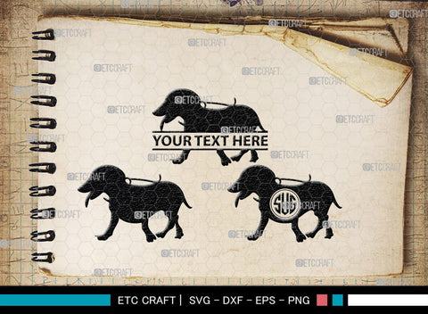 Dachshund Dog Monogram, Dachshund Dog Silhouette, Dachshund Dog SVG, Dachshund Svg, Dog Svg, SB00249 SVG ETC Craft 