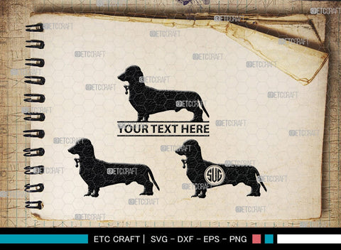 Dachshund Dog Monogram, Dachshund Dog Silhouette, Dachshund Dog SVG, Dachshund Svg, Dog Svg, SB00249 SVG ETC Craft 