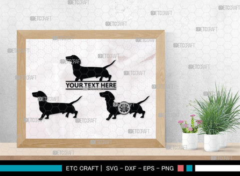 Dachshund Dog Monogram, Dachshund Dog Silhouette, Dachshund Dog SVG, Dachshund Svg, Dog Svg, SB00249 SVG ETC Craft 