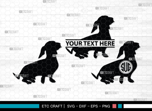 Dachshund Dog Monogram, Dachshund Dog Silhouette, Dachshund Dog SVG, Dachshund Svg, Dog Svg, SB00249 SVG ETC Craft 
