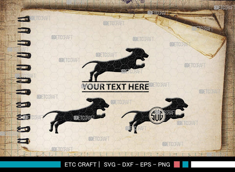 Dachshund Dog Monogram, Dachshund Dog Silhouette, Dachshund Dog SVG, Dachshund Svg, Dog Svg, SB00249 SVG ETC Craft 