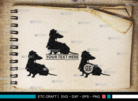 Dachshund Dog Monogram, Dachshund Dog Silhouette, Dachshund Dog SVG, Dachshund Svg, Dog Svg, SB00249 SVG ETC Craft 