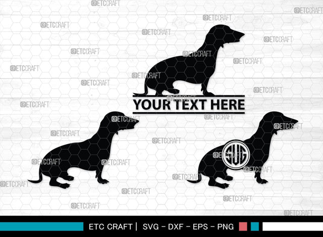 Dachshund Dog Monogram, Dachshund Dog Silhouette, Dachshund Dog SVG, Dachshund Svg, Dog Svg, SB00249 SVG ETC Craft 