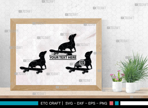 Dachshund Dog Monogram, Dachshund Dog Silhouette, Dachshund Dog SVG, Dachshund Svg, Dog Svg, SB00249 SVG ETC Craft 