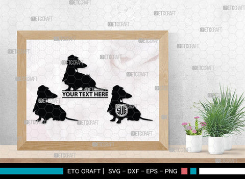 Dachshund Dog Monogram, Dachshund Dog Silhouette, Dachshund Dog SVG, Dachshund Svg, Dog Svg, SB00249 SVG ETC Craft 