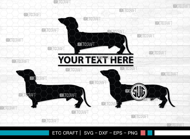 Dachshund Dog Monogram, Dachshund Dog Silhouette, Dachshund Dog SVG, Dachshund Svg, Dog Svg, SB00249 SVG ETC Craft 