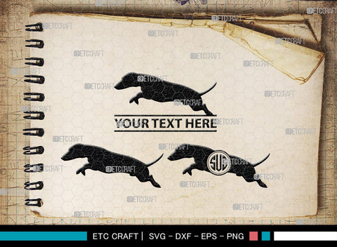 Dachshund Dog Monogram, Dachshund Dog Silhouette, Dachshund Dog SVG, Dachshund Svg, Dog Svg, SB00249 SVG ETC Craft 