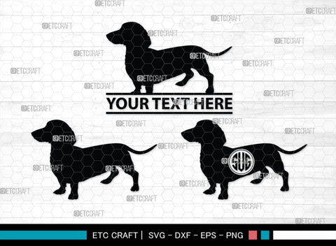 Dachshund Dog Monogram, Dachshund Dog Silhouette, Dachshund Dog SVG, Dachshund Svg, Dog Svg, SB00249 SVG ETC Craft 