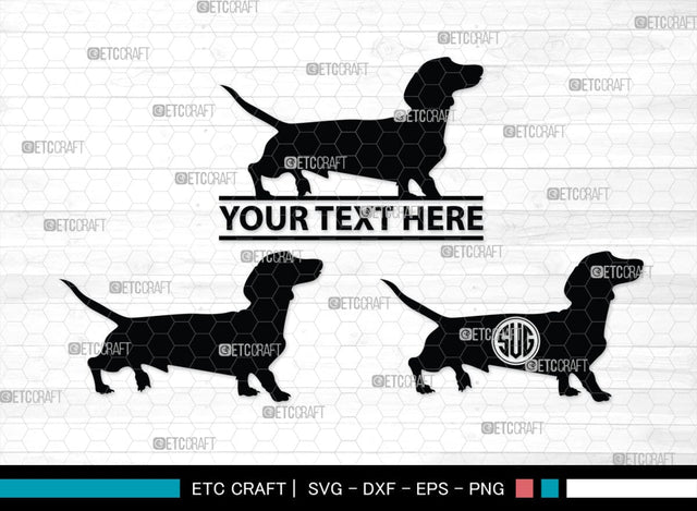 Dachshund Dog Monogram, Dachshund Dog Silhouette, Dachshund Dog SVG, Dachshund Svg, Dog Svg, SB00249 SVG ETC Craft 
