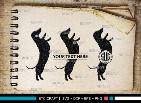Dachshund Dog Monogram, Dachshund Dog Silhouette, Dachshund Dog SVG, Dachshund Svg, Dog Svg, SB00249 SVG ETC Craft 