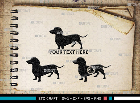 Dachshund Dog Monogram, Dachshund Dog Silhouette, Dachshund Dog SVG, Dachshund Svg, Dog Svg, SB00249 SVG ETC Craft 