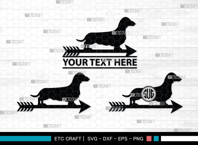Dachshund Dog Monogram, Dachshund Dog Silhouette, Dachshund Dog SVG, Dachshund Svg, Dog Svg, SB00249 SVG ETC Craft 