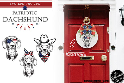 Dachshund Dog Patriotic Cut files and Sublimation SVG Loveleen Kaur 