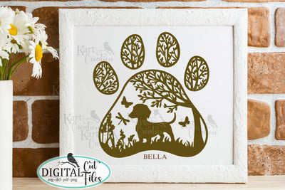 Dachshund dog paw svg dxf pdf cut file round sign SVG kartcreationii 