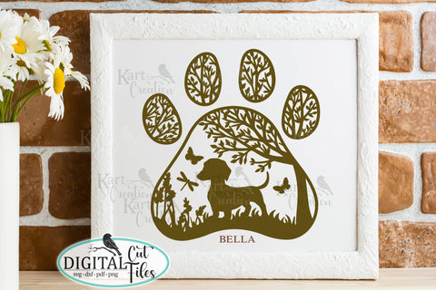 Dachshund dog paw svg dxf pdf cut file round sign SVG kartcreationii 
