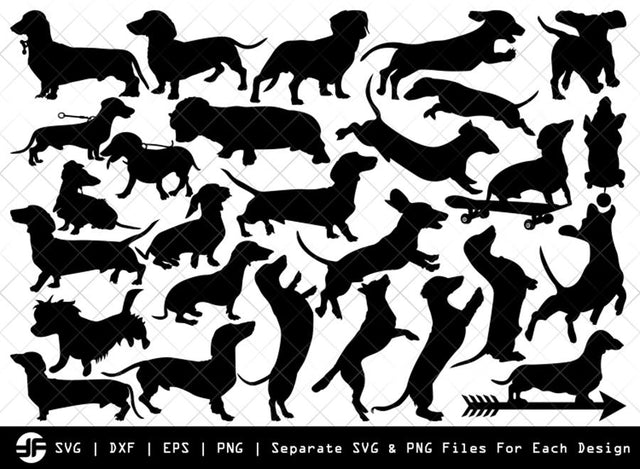 Dachshund Dog SVG | Animal | Silhouette Bundle | Cut File SVG ETC Craft 