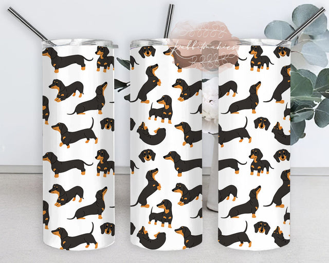 Dachshund Dog Tumbler Wrap, Cute Dog 20oz Shinny Tumbler, Dog Mom Tumbler Png, Animal Lover Gift, Dachshund Tumbler Template, Instant Download Sublimation Rabbitmakies 