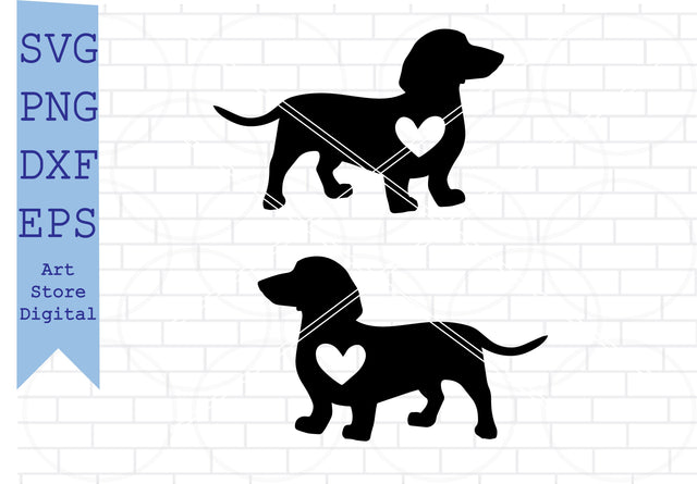 Dachshund Heart Svg, Dachshund Svg, Dachshund Silhouette SVG Artstoredigital 