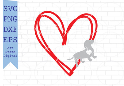 Dachshund Heart Svg, Dachshund Svg, Heart Svg, Dachshund Vector, Dog Svg SVG Artstoredigital 