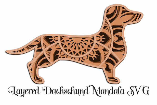 Dachshund Layered Mandala SVG SVG Digital Honeybee 