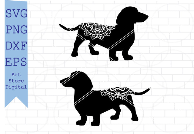 Dachshund Mandala Svg, Dachshund Svg, Dachshund Silhouette, Dachshund vector SVG Artstoredigital 