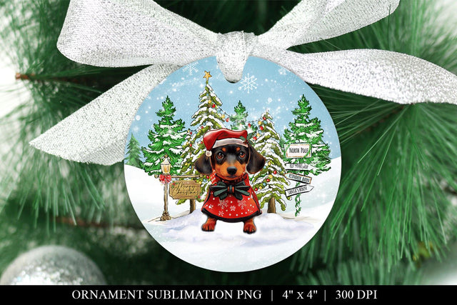 Dachshund Ornament Sublimation Sublimation BijouBay 