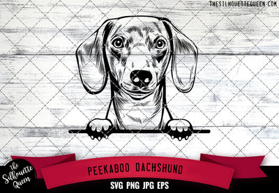 Dachshund Peek A Boo | Peekaboo | Peeking Dog Face SVG for Glowforge, Cricut, Laser, Silhouette, Scan n cut files SVG Loveleen Kaur 