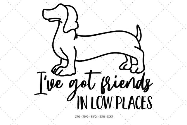 Dachshund Shirt, Funny Dog Saying, Dachshund Svg, Wiener dog Dog Svg, Country Music Shirt, Country Svg, I've Got Friends SVG SVG Digital Designer 