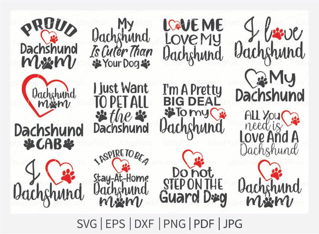Dachshund svg Bundle, Dachshund svg, Dog Lover svg, Dachshund Dog quotes, Dachshund t-shirt design, Dog Quote svg, Dog breed svg SVG Dinvect 