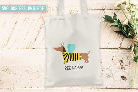 Dachshund SVG | Dog SVG | Bee Svg | Be Happy SVG Irina Ostapenko 