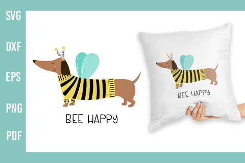 Dachshund SVG | Dog SVG | Bee Svg | Be Happy SVG Irina Ostapenko 