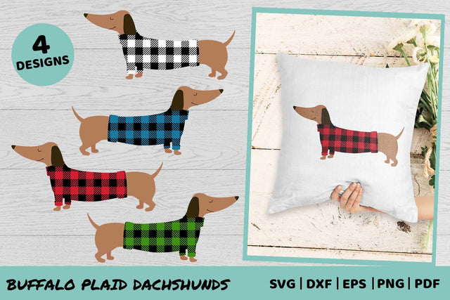 Dachshund SVG | Dog SVG | Buffalo Plaid SVG | Christmas SVG SVG Irina Ostapenko 