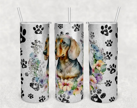 Dachshund Tumbler Wraps Bundle, 20 Oz Skinny Tumbler Dachshund Sublimation Designs, Seamless Dachshund PNG, 5 Designs Sublimation HappyDesignStudio 
